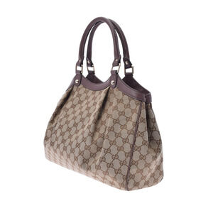 Gucci GG Canvas Sukey Brown Handbag Beige